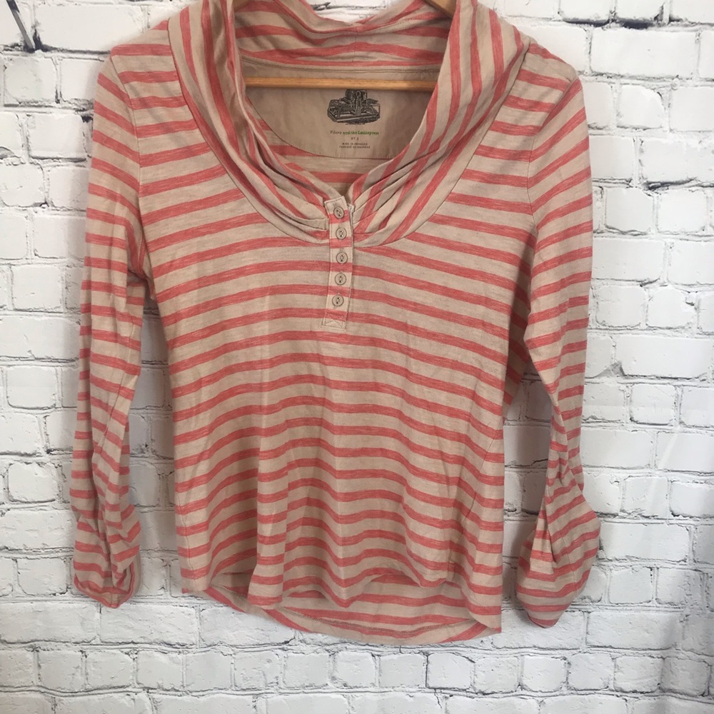 Pilcro and The Letterpress Pink and Tan  Shirt